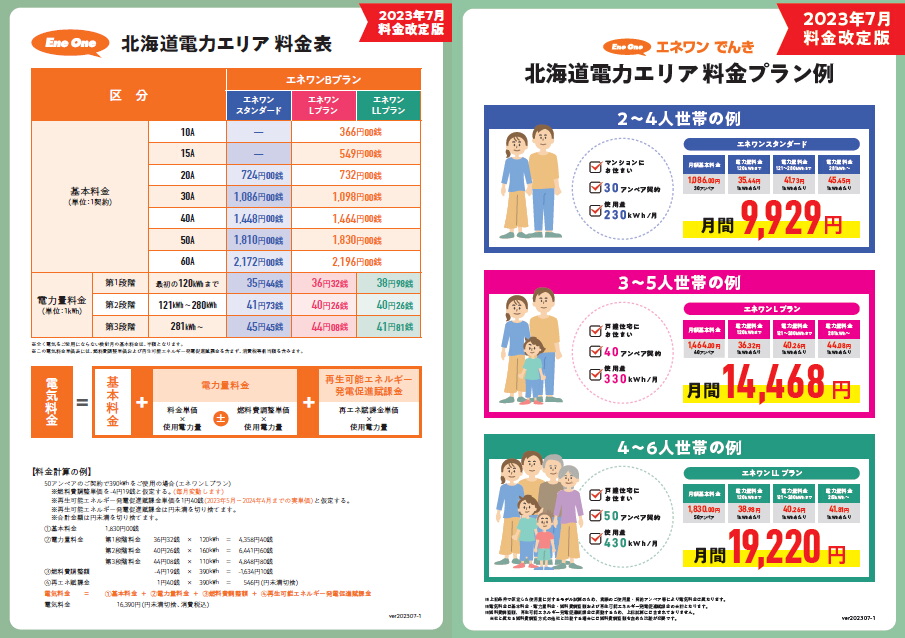 エネワンでんき料金資料PDF