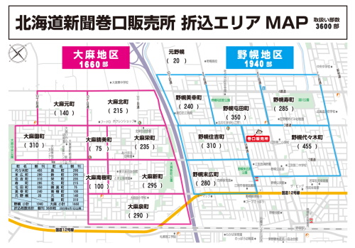道新巻口販売所折込みチラシ配布枚数表